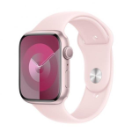 Apple Watch Series 9 (GPS) - 41 mm - pink aluminum - smartwatch con fascia sportiva - fluoroelastomero - light pink - dimensione della fascia: M/L - 64 GB - Wi-Fi, UWB, Bluetooth - 31.9 g